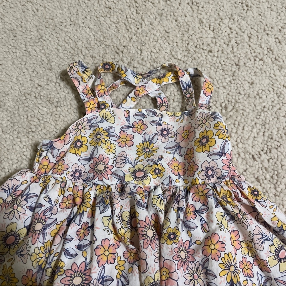 ⭐️3 for $30Tommy Bahama White Dress with Yellow, Pink Flowers Sundress Size 3T - Picture 8 of 10